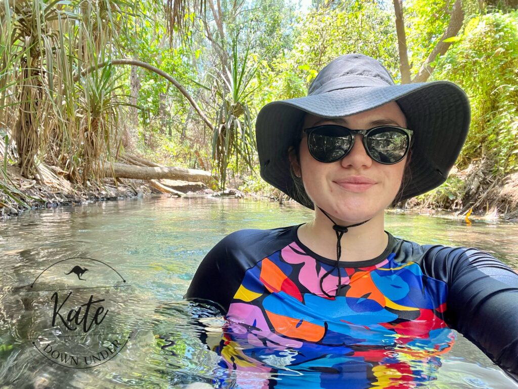 Kate enjoying the waters of the Katherine Hot Springs