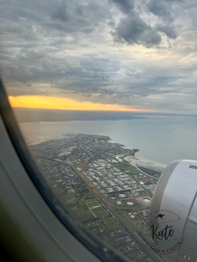 Williamstown from the sky as I descended into Melbourne