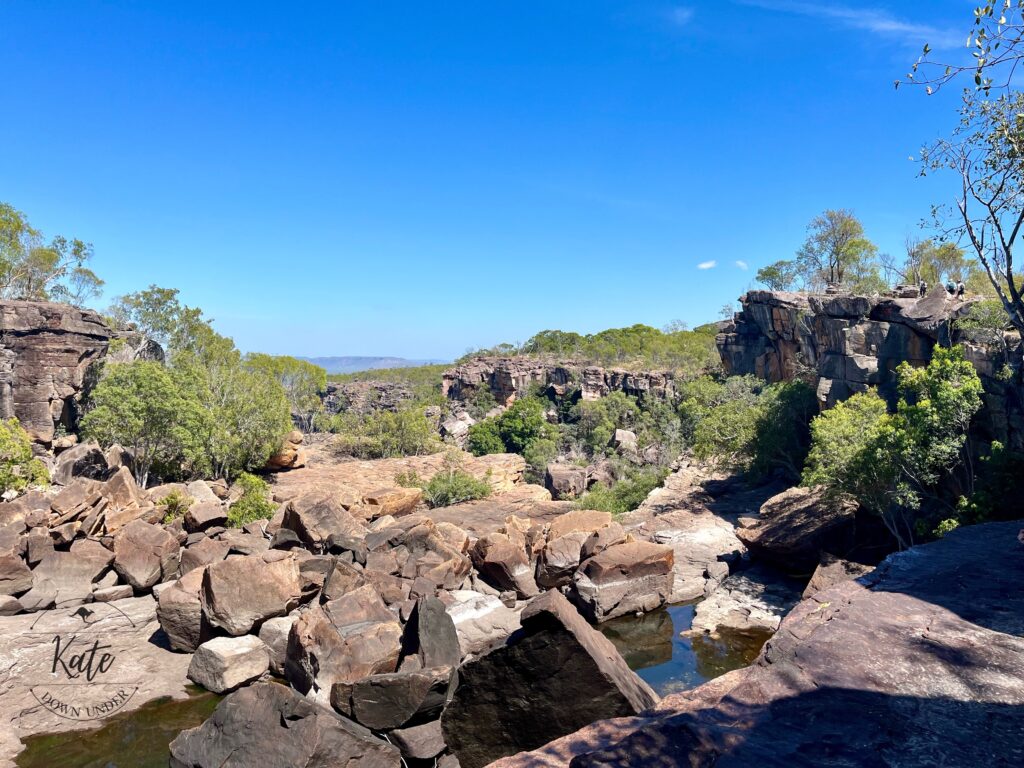 the dry creekbed of Jim Jim Creek