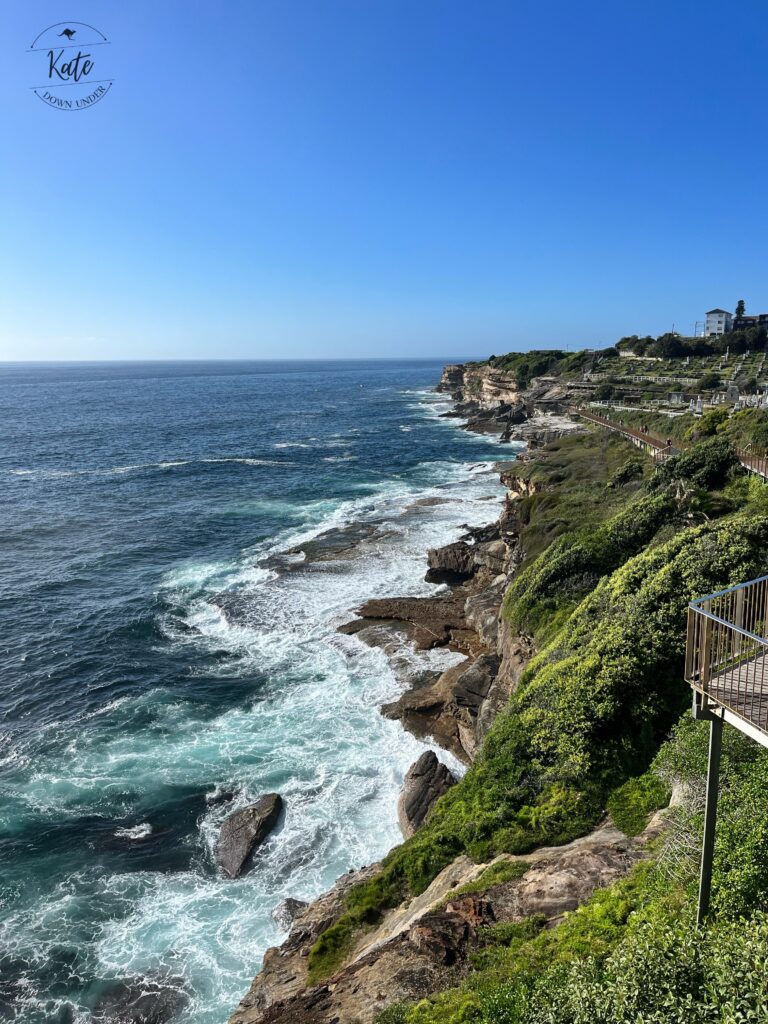 the swirling blues of the shoreline on Sydney's coastal walk
