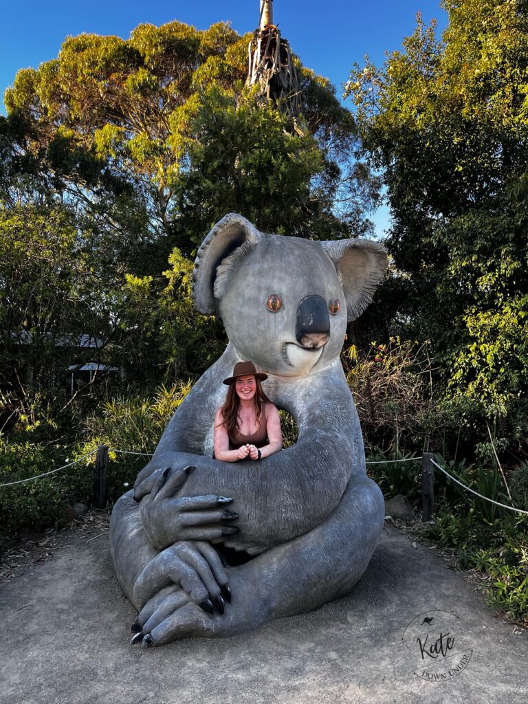 Kate impersonating a koala joey